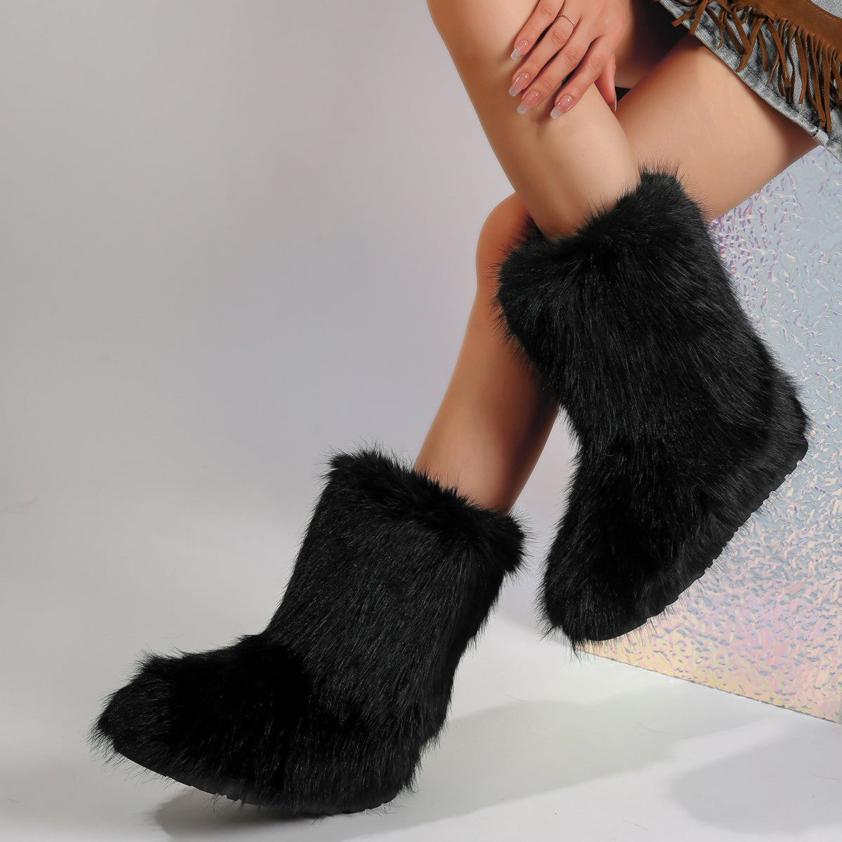 Chic Faux Fur Snow Boots