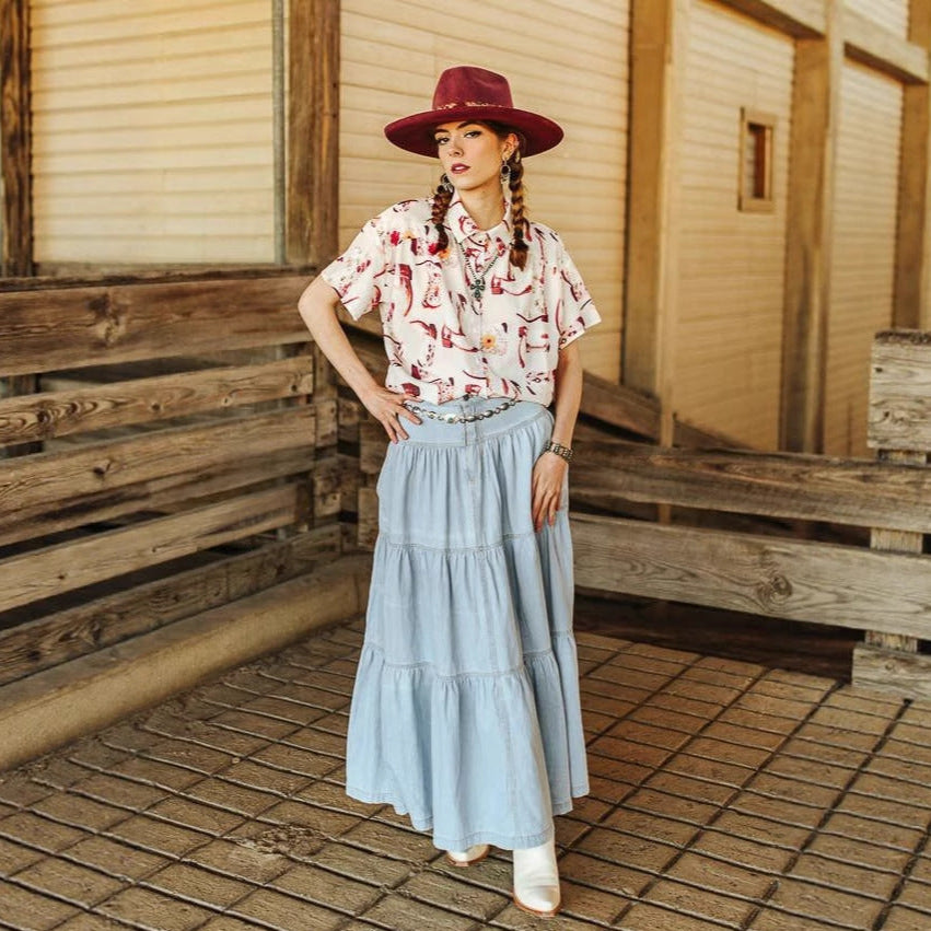 Trendy Low Waist Denim Skirt