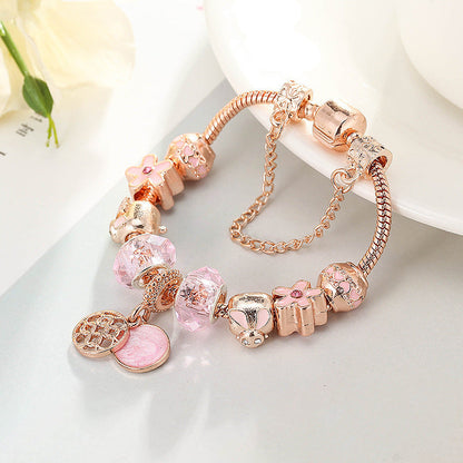 Rose Gold Geometric Charm Bracelet