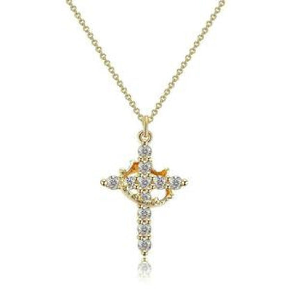 Classic Crown & Cross Pendant Necklace