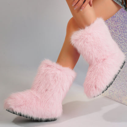 Chic Faux Fur Snow Boots