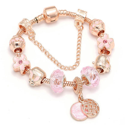 Rose Gold Geometric Charm Bracelet
