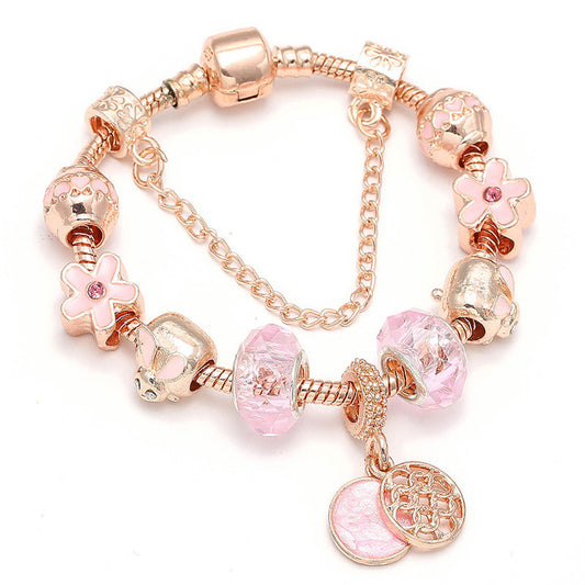 Rose Gold Geometric Charm Bracelet