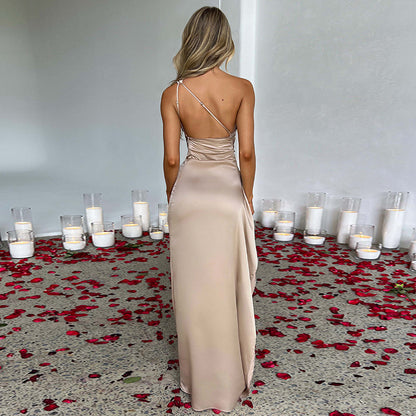 Satin Temptation One-Shoulder Dress
