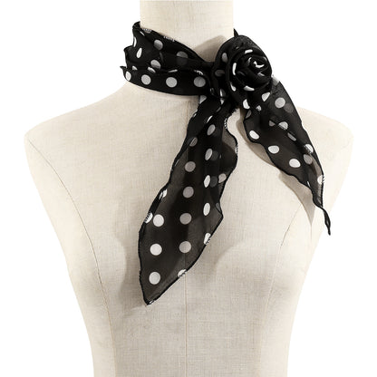 Leopard Print Polka Dot Silk Scarf