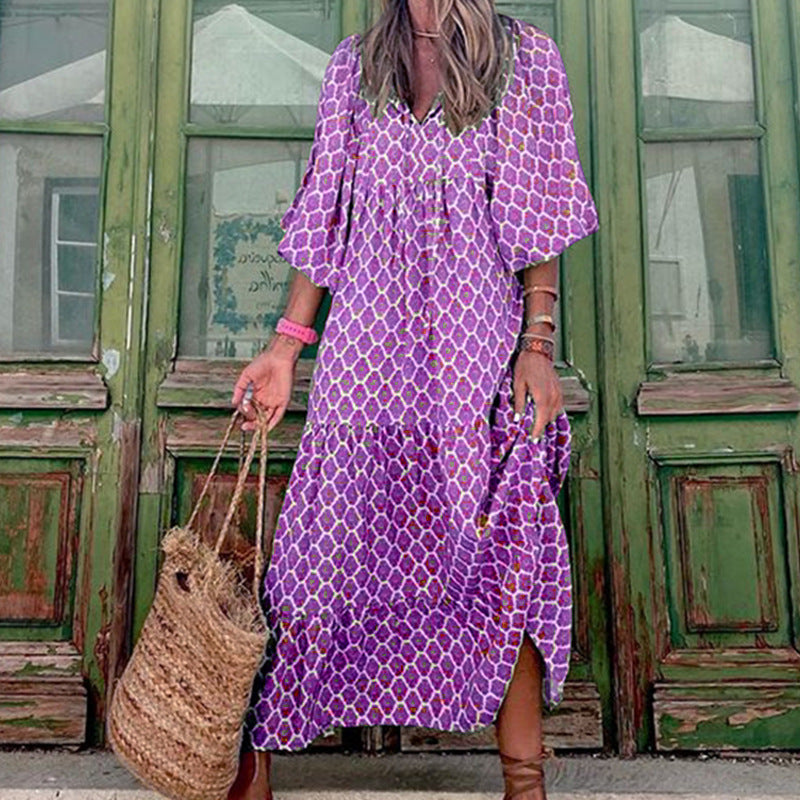 Tropical Blossom Boho Dress