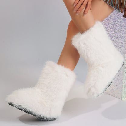 Chic Faux Fur Snow Boots
