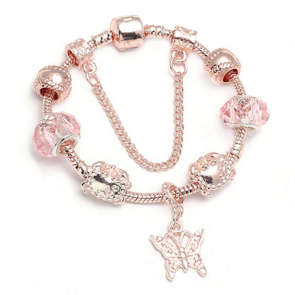 Rose Gold Geometric Charm Bracelet