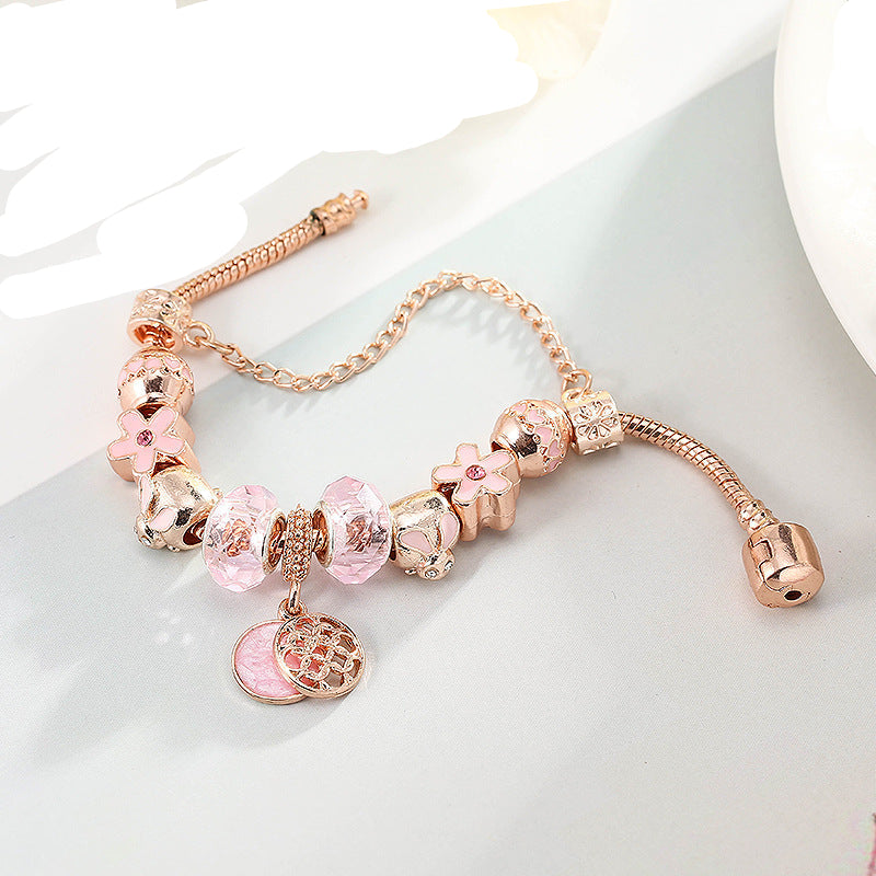 Rose Gold Geometric Charm Bracelet