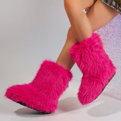 Chic Faux Fur Snow Boots